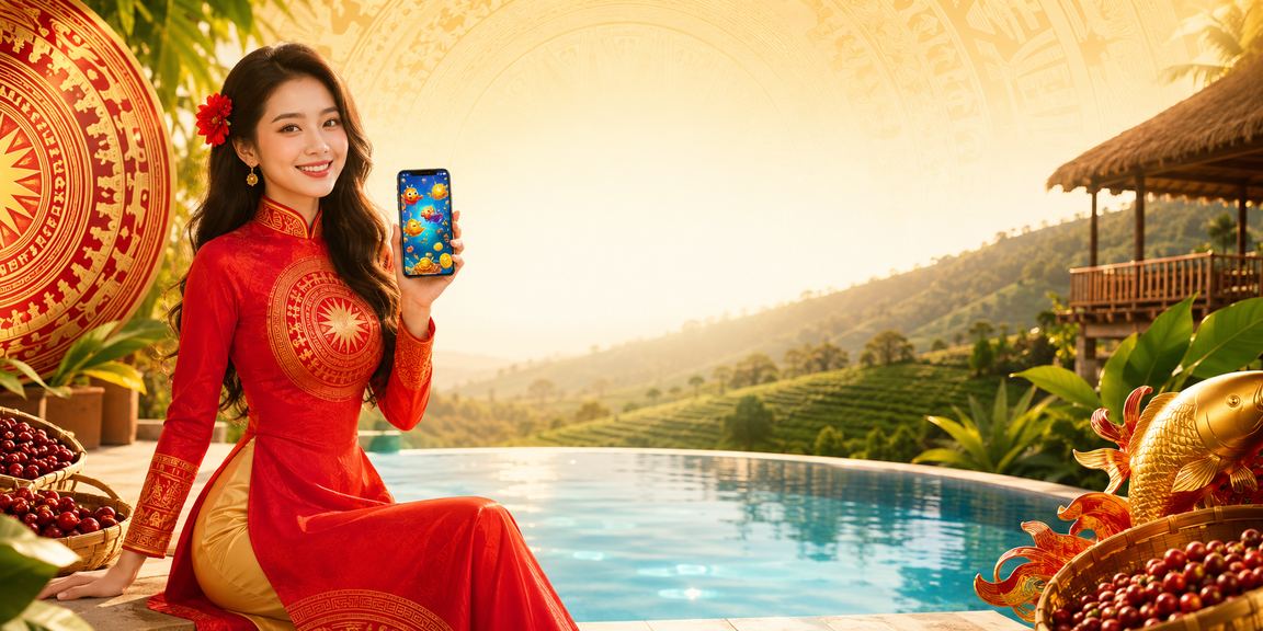 Người chơi tại Buôn Ma Thuột thưởng thức trò chơi bắn cá trực tuyến trong trang phục áo dài