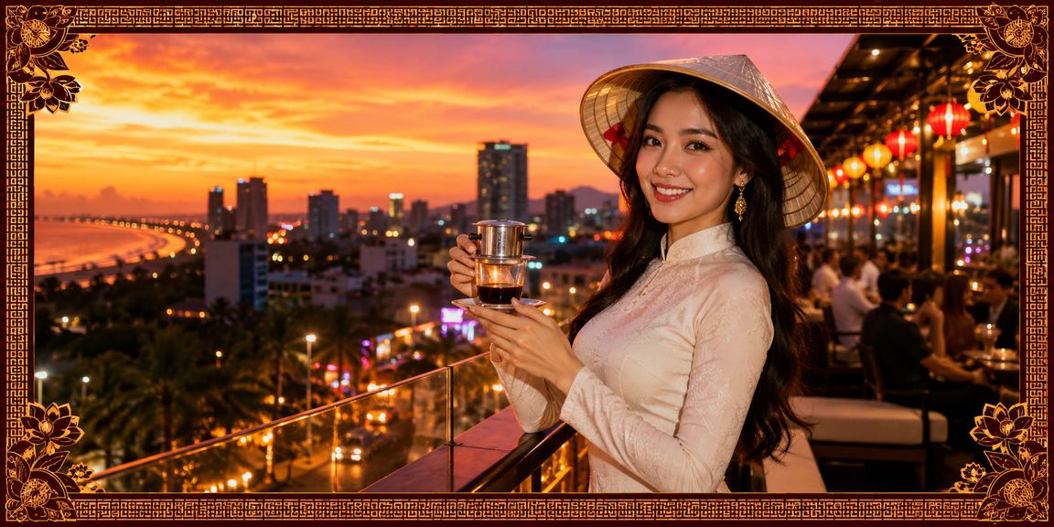 Người dùng Mũi Né đặt cược thể thao trên điện thoại trong lúc uống cà phê buổi sáng